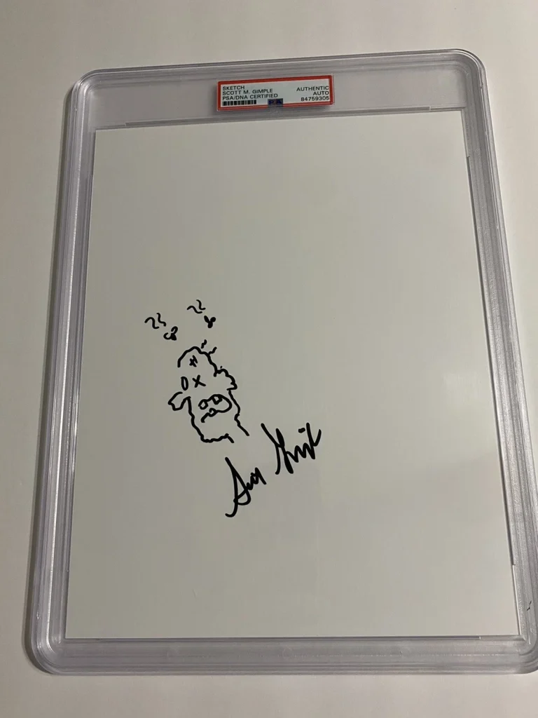 Scott M Gimple Walking Dead Writer/Creator signed Autograph 8.5x11 Sketch PSA