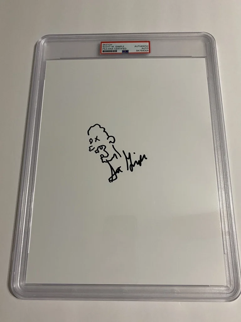 Scott M Gimple Walking Dead Writer/Creator signed Autograph 8.5x11 Sketch PSA