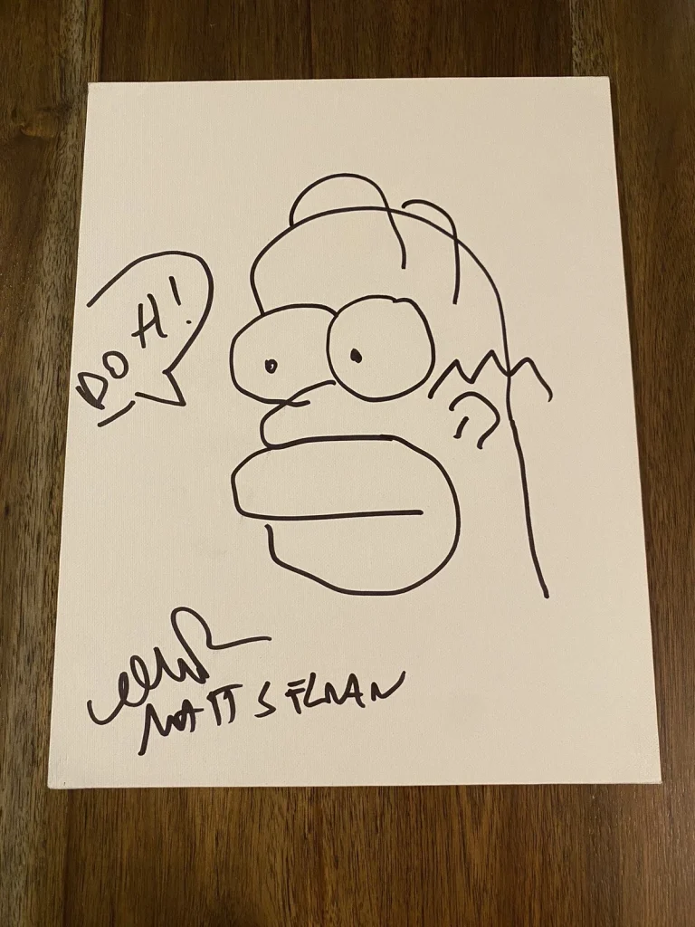 Matt Selman ‘The Simpsons’ Writer Showrunner 11x14 Sketch Signed Autograph PROOF