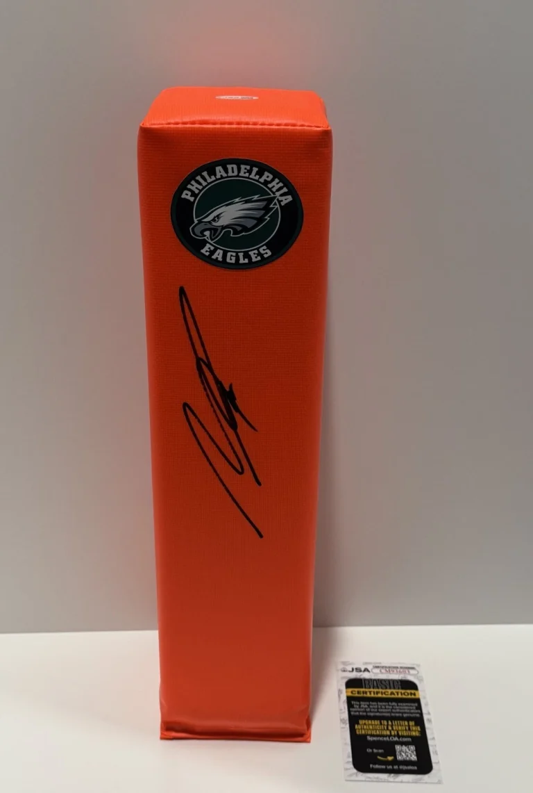 MAKAI LEMON SIGNED TOUCHDOWN PYLON PHILADELPHIA EAGLES FOOTBALL JSA COA