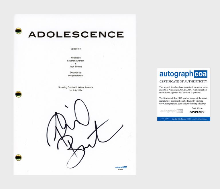 Philip Barantini 'Adolescence' Director Signed Full Episode Script ACOA