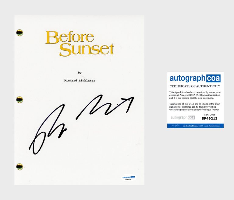 Richard Linklater 'Before Sunset' Director Signed Full Movie Script ACOA