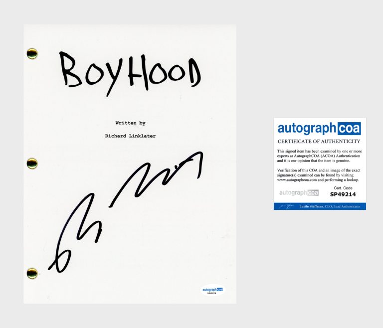 Richard Linklater 'Boyhood' Director Signed Full Movie Script ACOA