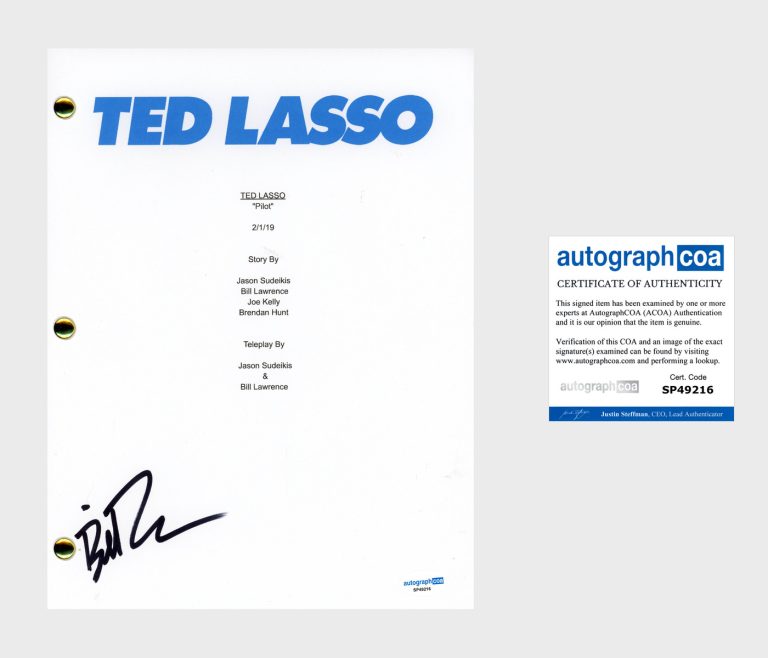 Bill Lawrence 'Ted Lasso' Writer Signed Full Episode Script ACOA