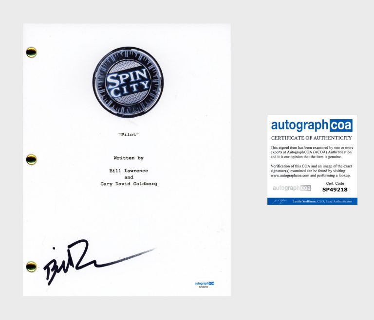 Bill Lawrence 'Spin City' Writer Signed Full Episode Pilot Script ACOA
