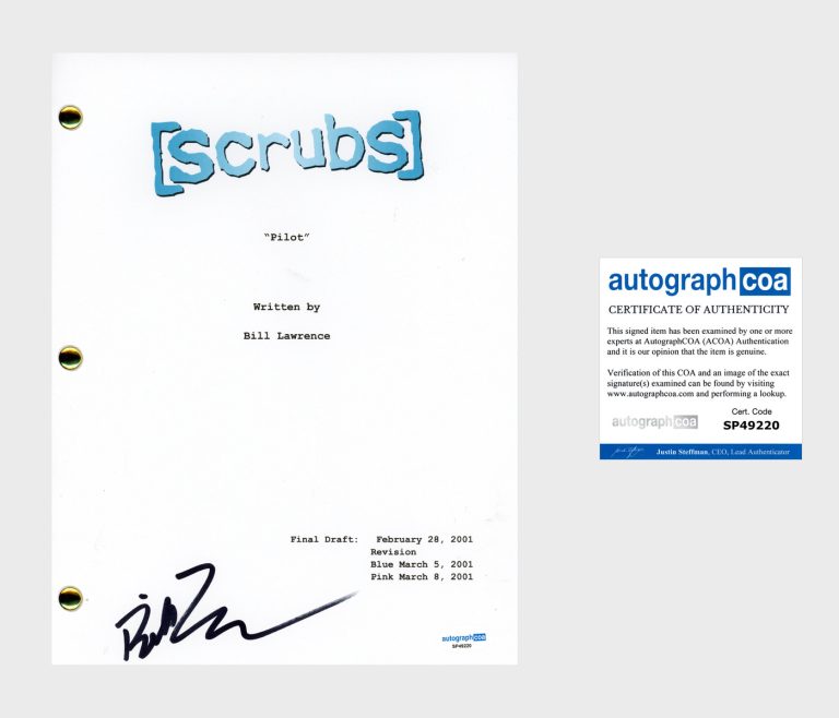 Bill Lawrence ‘Scrubs’ Creator Signed Full Pilot Episode Script ACOA TV Show