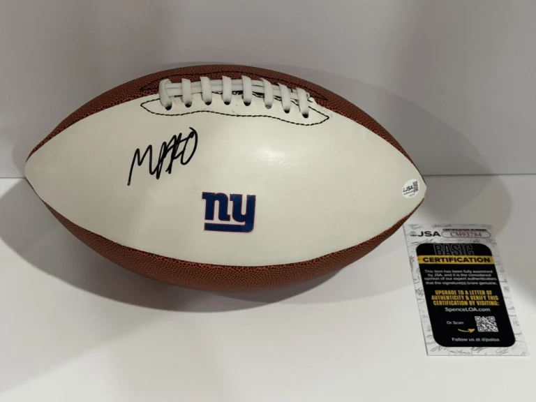 MALACHI FIELDS SIGNED FOOTBALL NEW YORK GIANTS AUTOGRAPHED JSA COA