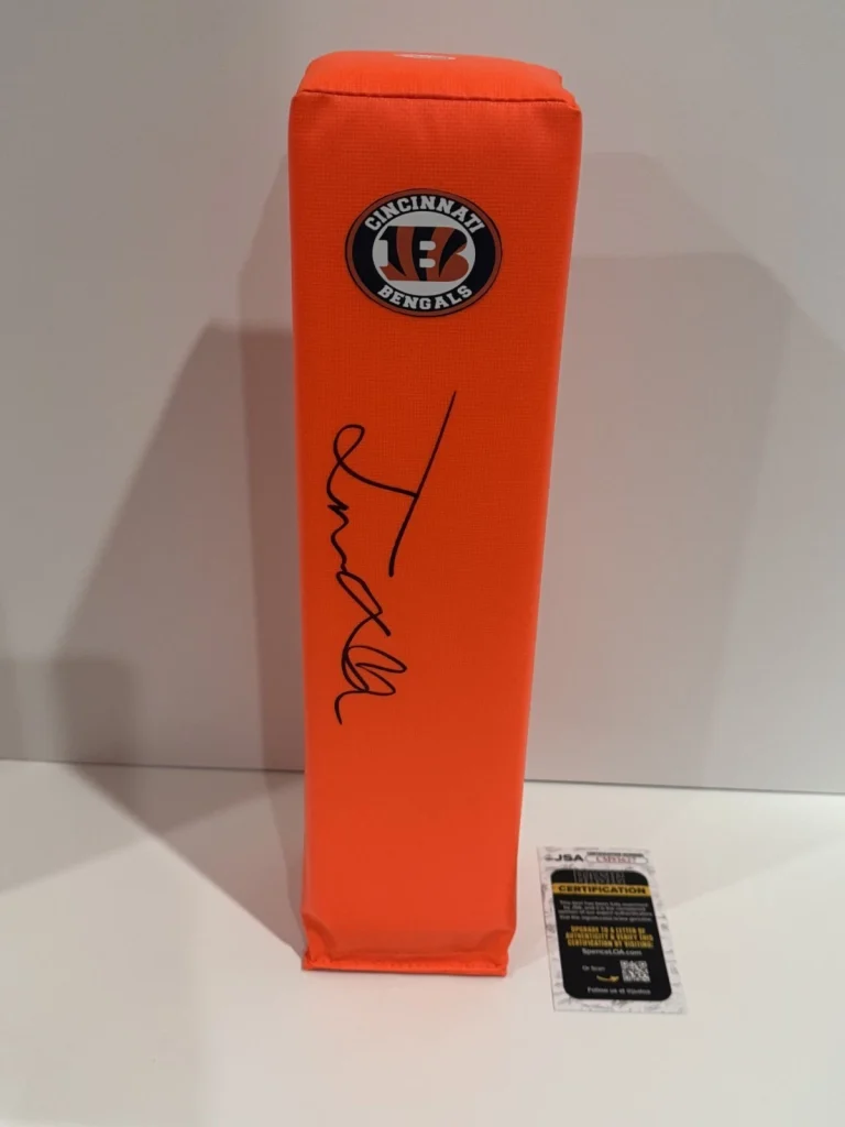 TACARIO DAVIS SIGNED TOUCHDOWN PYLON CINCINNATI BENGALS FOOTBALL JSA COA