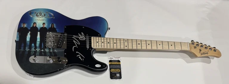 P.O.D. SIGNED CUSTOM SATELLITE GUITAR SONNY SANDOVAL MARCOS TRAA JSA COA