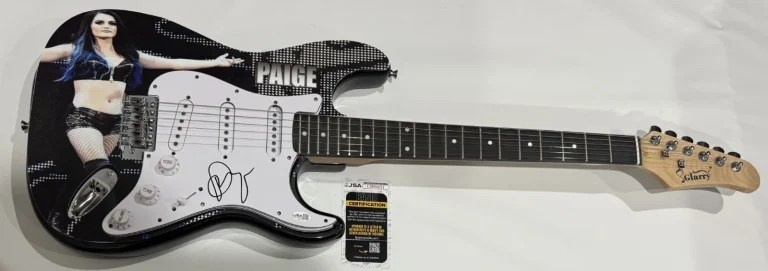 SARAYA PAIGE SIGNED CUSTOM ELECTRIC GUITAR WWF WWE JSA COA