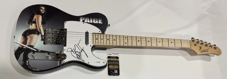 SARAYA PAIGE SIGNED CUSTOM ELECTRIC GUITAR WWF WWE JSA COA