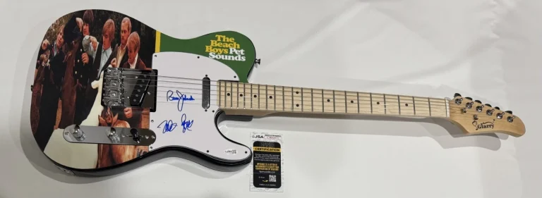THE BEACH BOYS SIGNED CUSTOM PET SOUNDS GUITAR MIKE LOVE BRUCE JOHNSTON JSA COA