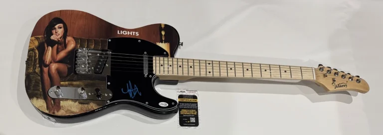 LIGHTS VALERIE POXLEITNER SIGNED CUSTOM  ELECTRIC GUITAR JSA COA