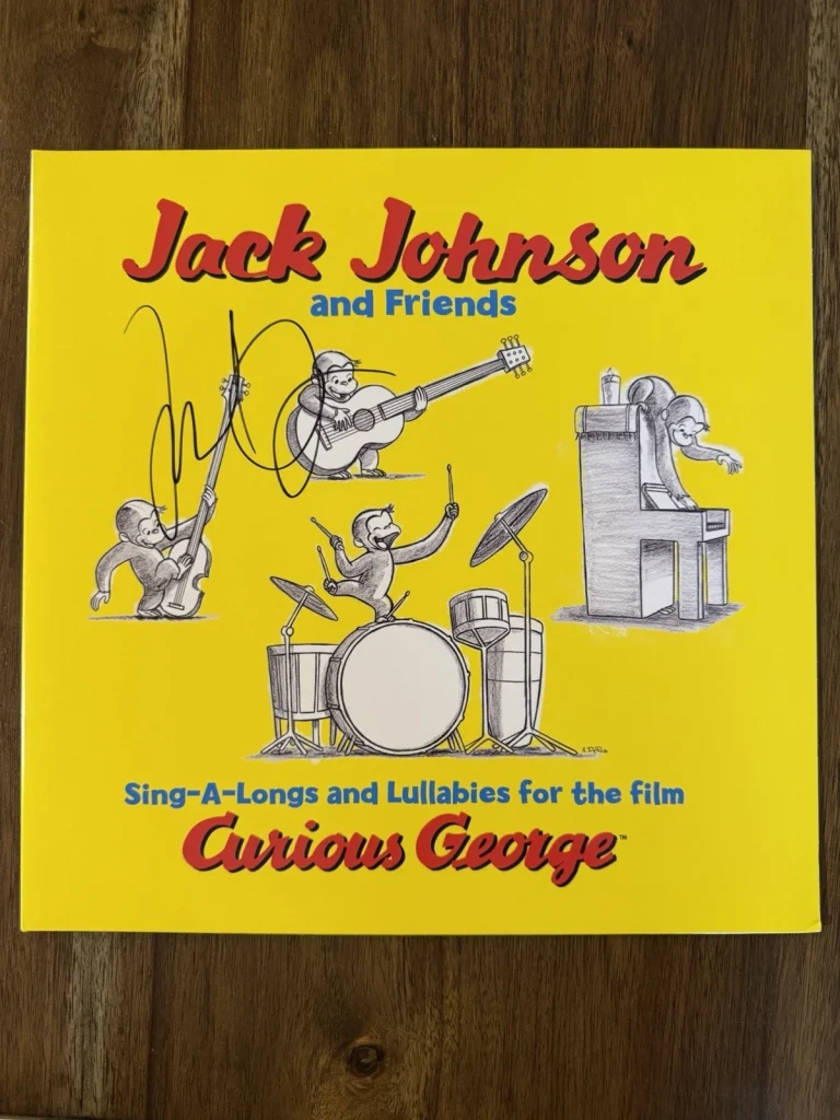 ‘Jack Johnson’ Signed Autograph Vinyl Album Sing-A-Longs Curious George Beckett
