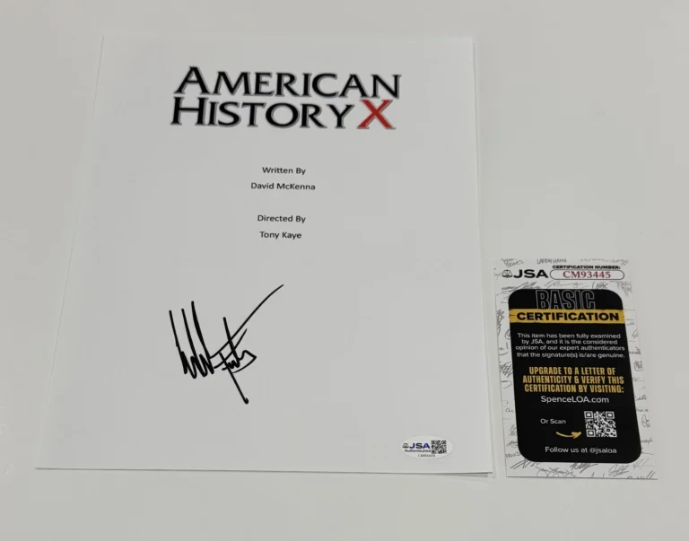 EDWARD FURLONG SIGNED AMERICAN HISTORY X FULL MOVIE SCRIPT  JSA COA