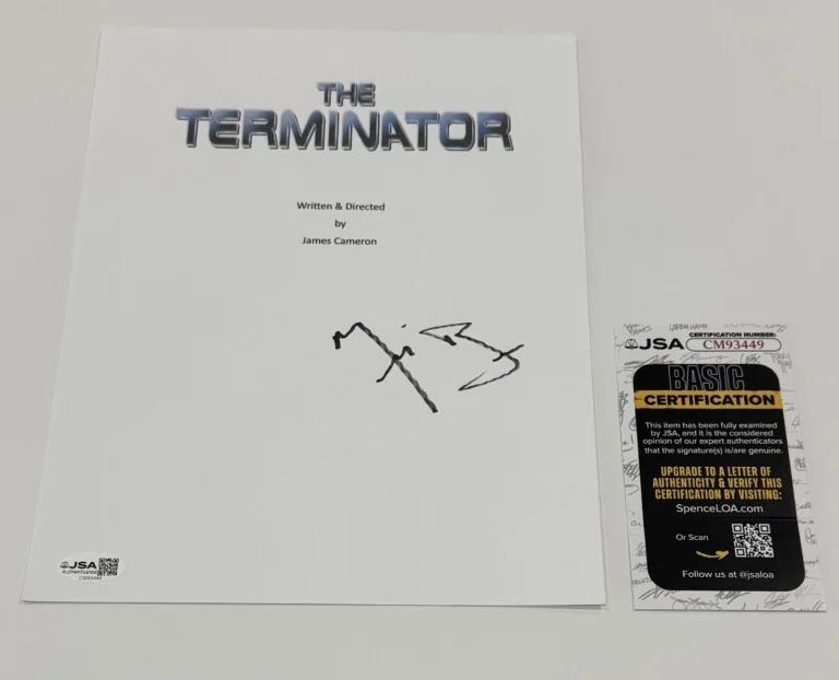 MICHAEL BIEHN SIGNED THE TERMINATOR FULL MOVIE SCRIPT AUTOGRAPHED JSA COA