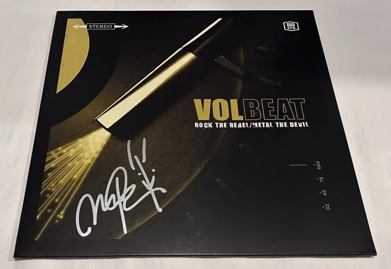 MICHAEL POULSEN SIGNED VOLBEAT ROCK THE REBEL VINYL RECORD JSA