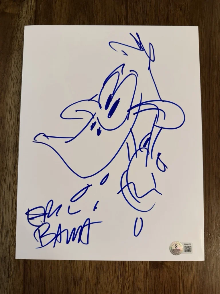 Eric Bauza Bugs Bunny Voice Actor Signed Sketch Daffy Duck Beckett Looney Tunes
