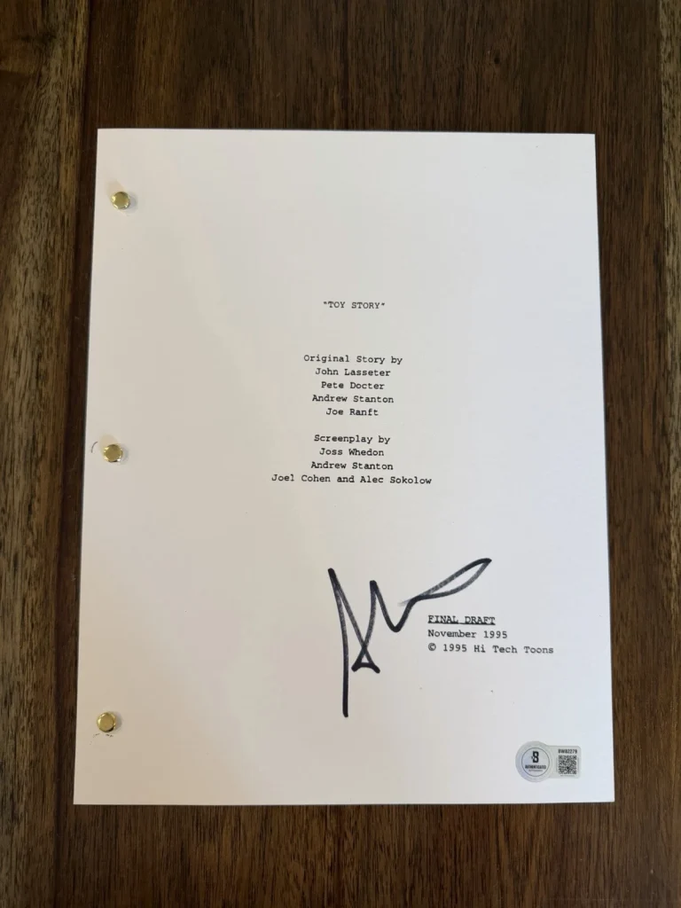 Andrew Stanton 'Toy Story' Writer Signed Full Movie Script Screenplay Beckett