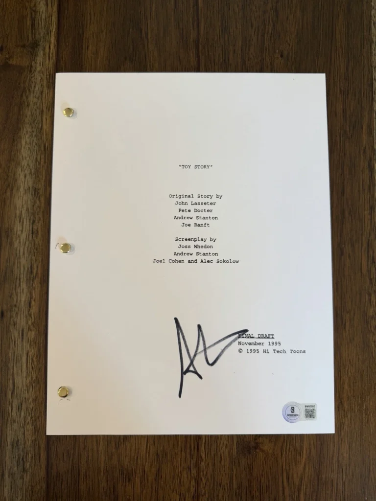 Andrew Stanton 'Toy Story' Writer Signed Full Movie Script Screenplay Beckett
