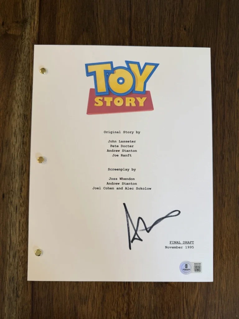 Andrew Stanton 'Toy Story' Writer Signed Full Movie Script Screenplay Beckett