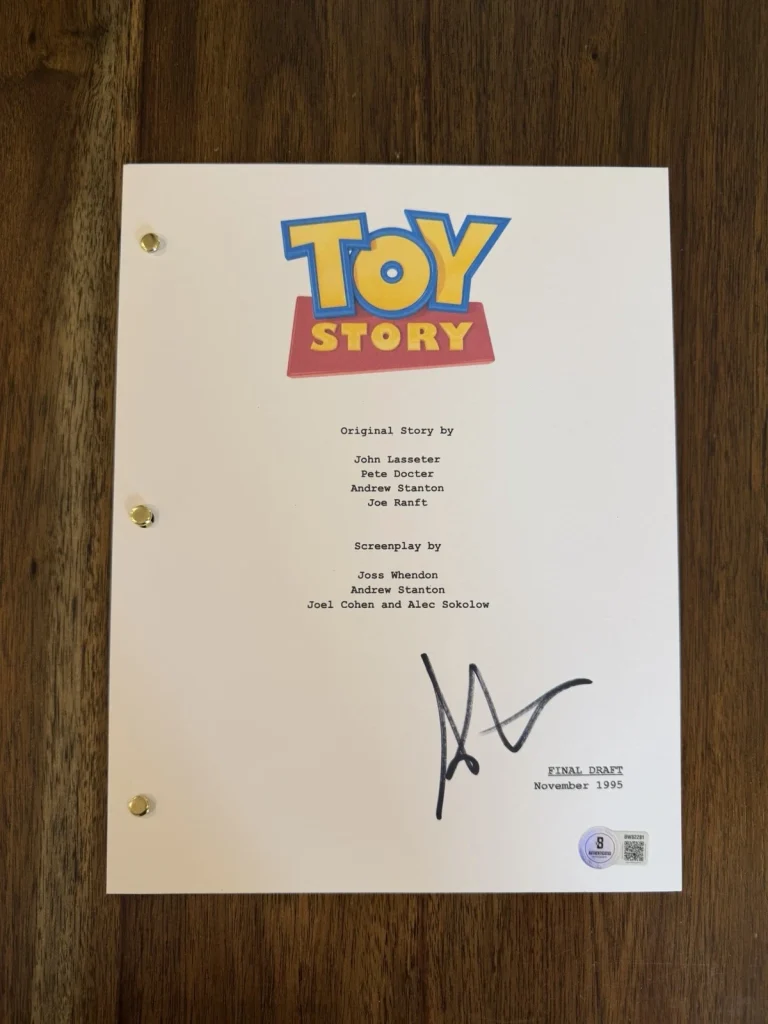 Andrew Stanton 'Toy Story' Writer Signed Full Movie Script Screenplay Beckett
