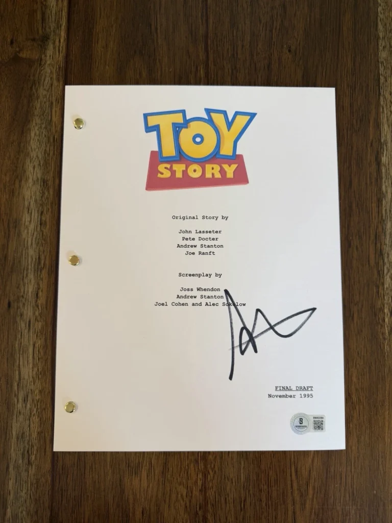 Andrew Stanton 'Toy Story' Writer Signed Full Movie Script Screenplay Beckett