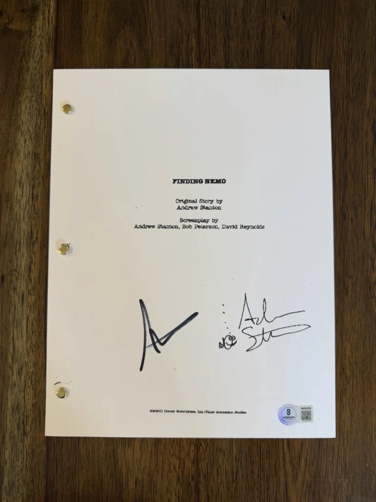 Andrew Stanton 'Finding Nemo' Writer Signed Full Movie Script Screenplay Beckett