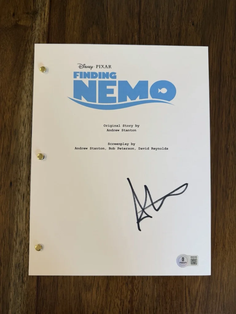Andrew Stanton 'Finding Nemo' Writer Signed Full Movie Script Screenplay Beckett