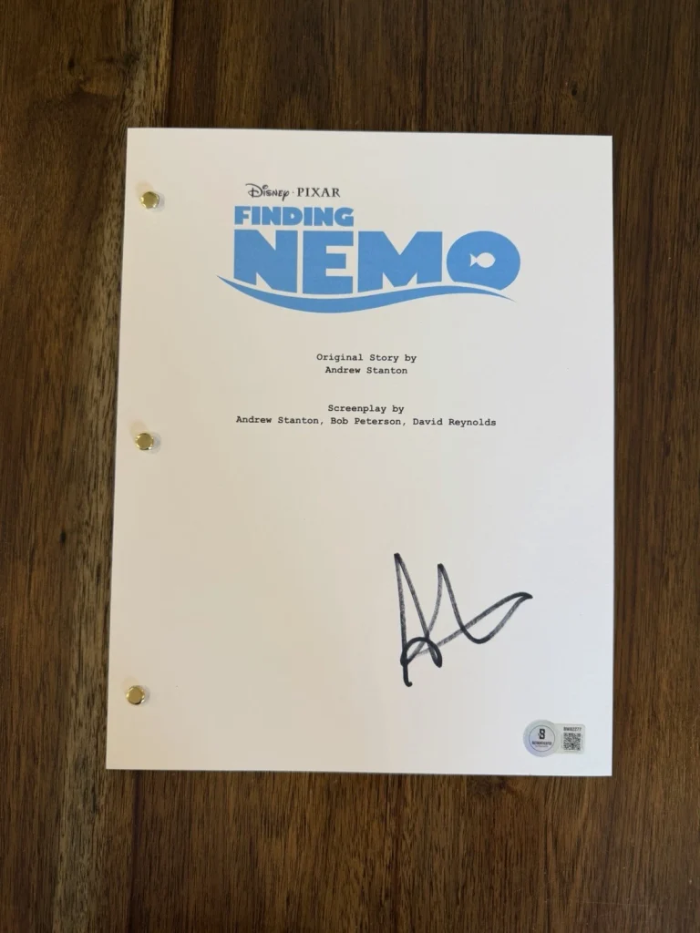 Andrew Stanton 'Finding Nemo' Writer Signed Full Movie Script Screenplay Beckett