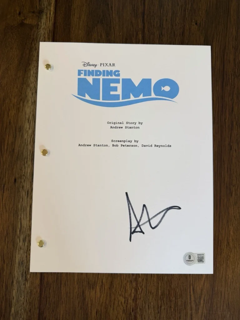 Andrew Stanton 'Finding Nemo' Writer Signed Full Movie Script Screenplay Beckett