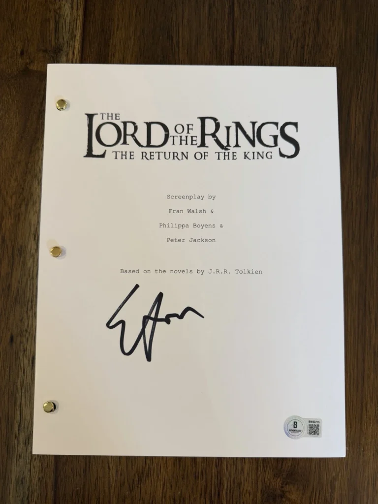 Elijah Wood 'Lord Of The Rings’ Signed Full Movie Script ‘Frodo’ Beckett