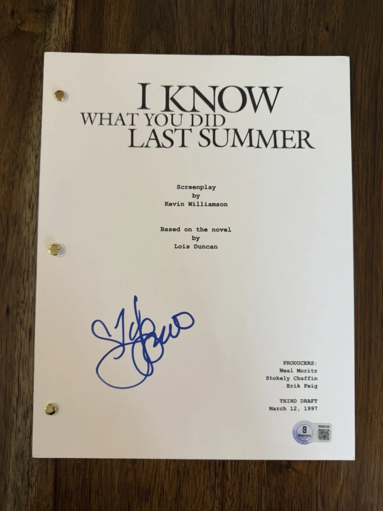 Jennifer Love Hewitt I Know What You Did Last Summer Signed Full Script Beckett