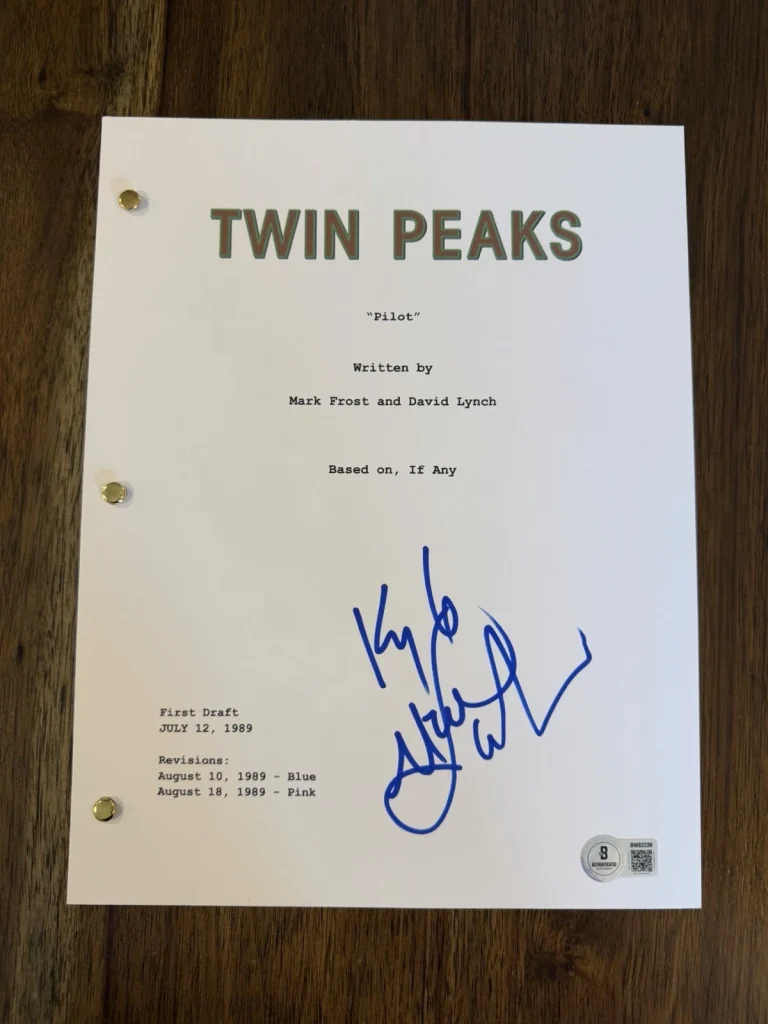Kyle MacLachlan ‘Twin Peaks’ Signed Full Pilot Script Screenplay Beckett