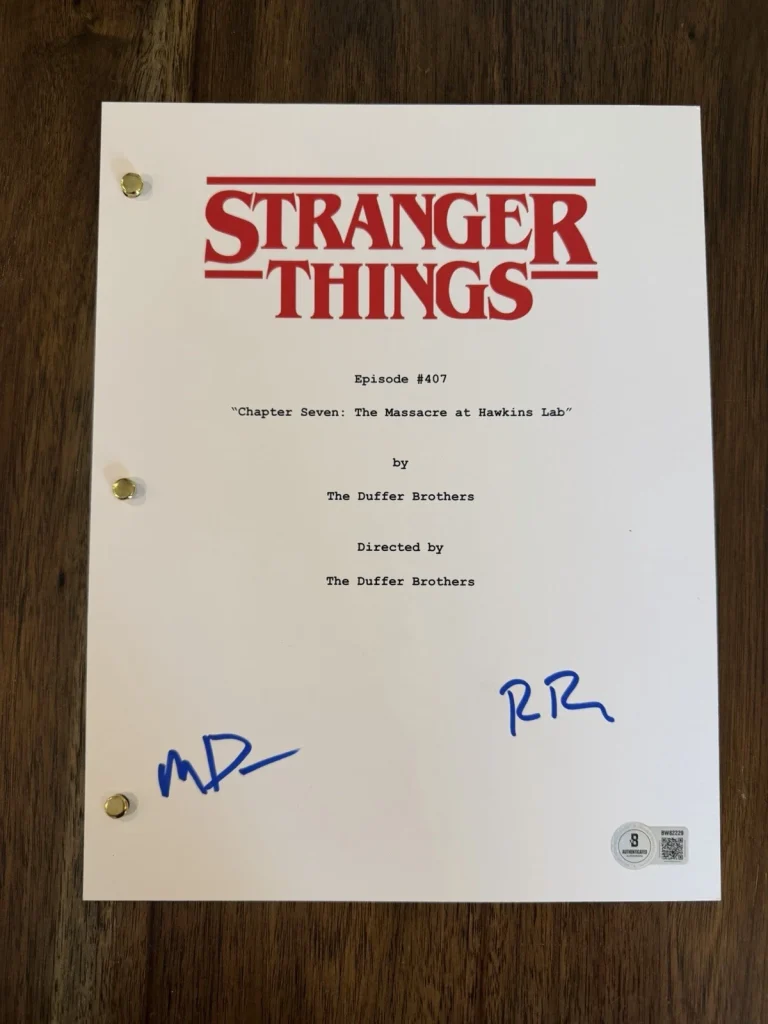 Ross & Matt Duffer Brothers ‘Stranger Things’ Signed Full Episode Script Beckett