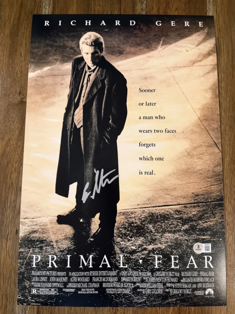 Edward Norton ‘Primal Fear' Signed 12x18 Photo 'Aaron' Beckett Roy