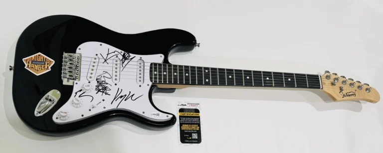 NIGHT RANGER SIGNED ELECTRIC GUITAR BRAD GILLIS JACK BLADES KEAGY ALL 5 JSA COA