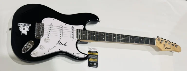 MILO AUKERMAN SIGNED BLACK ELECTRIC GUITAR THE DESCENDENTS JSA COA