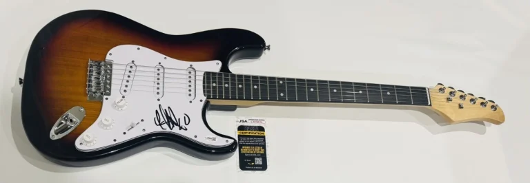 LIGHTS VALERIE POXLEITNER SIGNED SUNBURST ELECTRIC GUITAR JSA COA