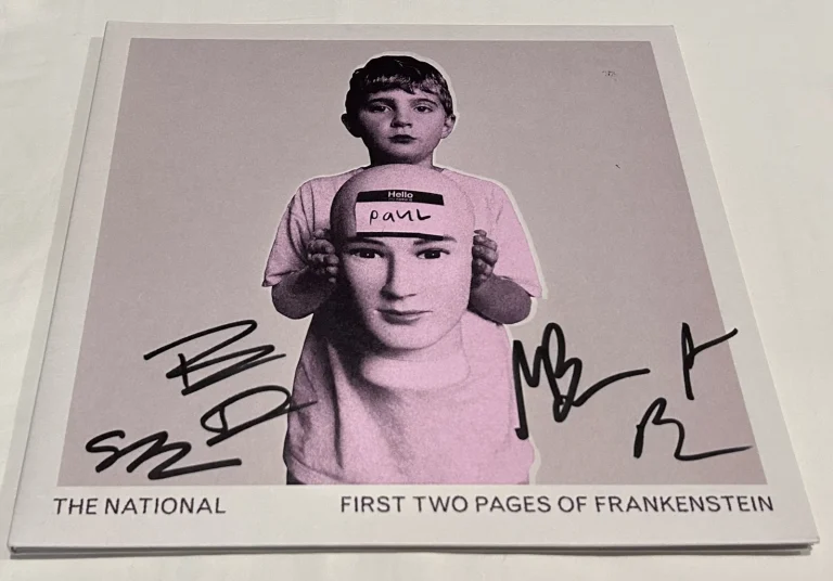 THE NATIONAL SIGNED FIRST TWO PAGES OF FRANKENSTEIN VINYL RECORD JSA