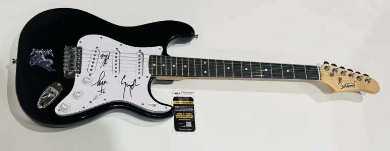 EMPEROR SIGNED BLACK ELECTRIC GUITAR IHSAHN SAMOTH TRYM VERY RARE JSA COA