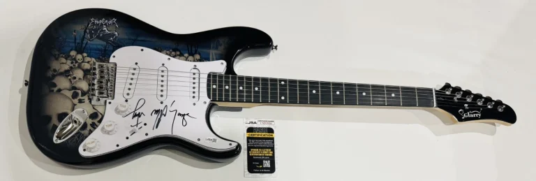 EMPEROR SIGNED SKULL ELECTRIC GUITAR IHSAHN SAMOTH TRYM VERY RARE JSA COA