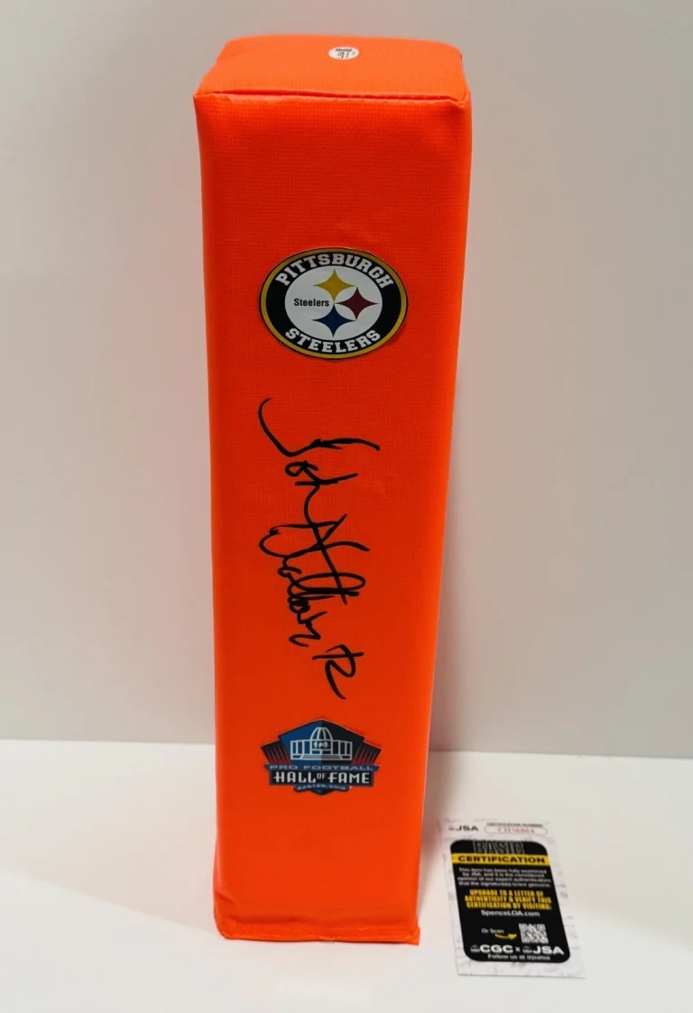 JOHN STALLWORTH SIGNED PITTSBURGH STEELERS TOUCHDOWN PYLON HOF JSA COA