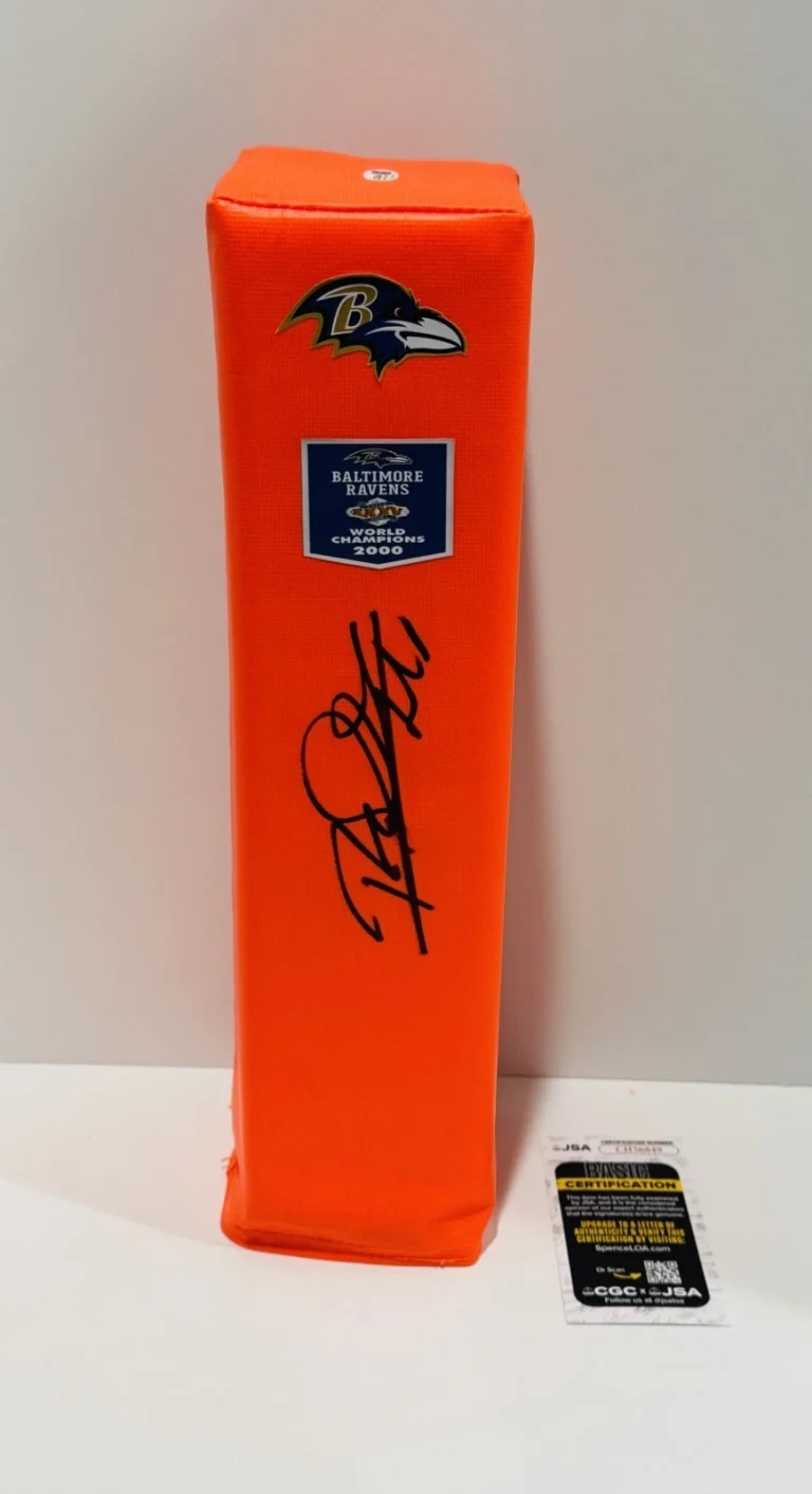 ROD WOODSON SIGNED TOUCHDOWN PYLON BALTIMORE RAVENS SUPER BOWL XXXV JSA COA