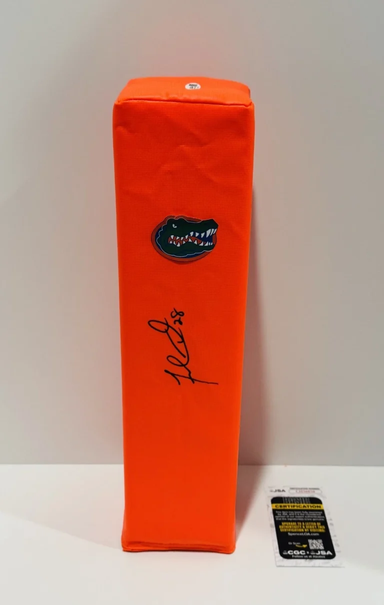 FRED TAYLOR SIGNED TOUCHDOWN PYLON FLORIDA GATORS FOOTBALL JSA COA