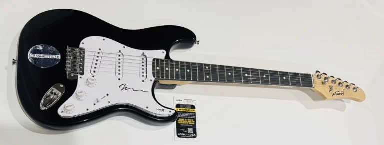 JAMES MURPHY SIGNED BLACK ELECTRIC GUITAR LCD SOUNDSYSTEM IMPERFECT JSA COA