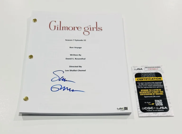 SEAN GUNN SIGNED GILMORE GIRLS SERIES FINALE TRANSCRIPT AUTOGRAPHED JSA COA