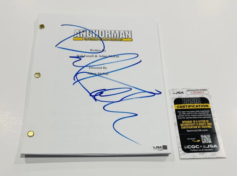 DAVID KOECHNER SIGNED ANCHORMAN THE LEGEND OF RON BURGUNDY MOVIE SCRIPT JSA COA