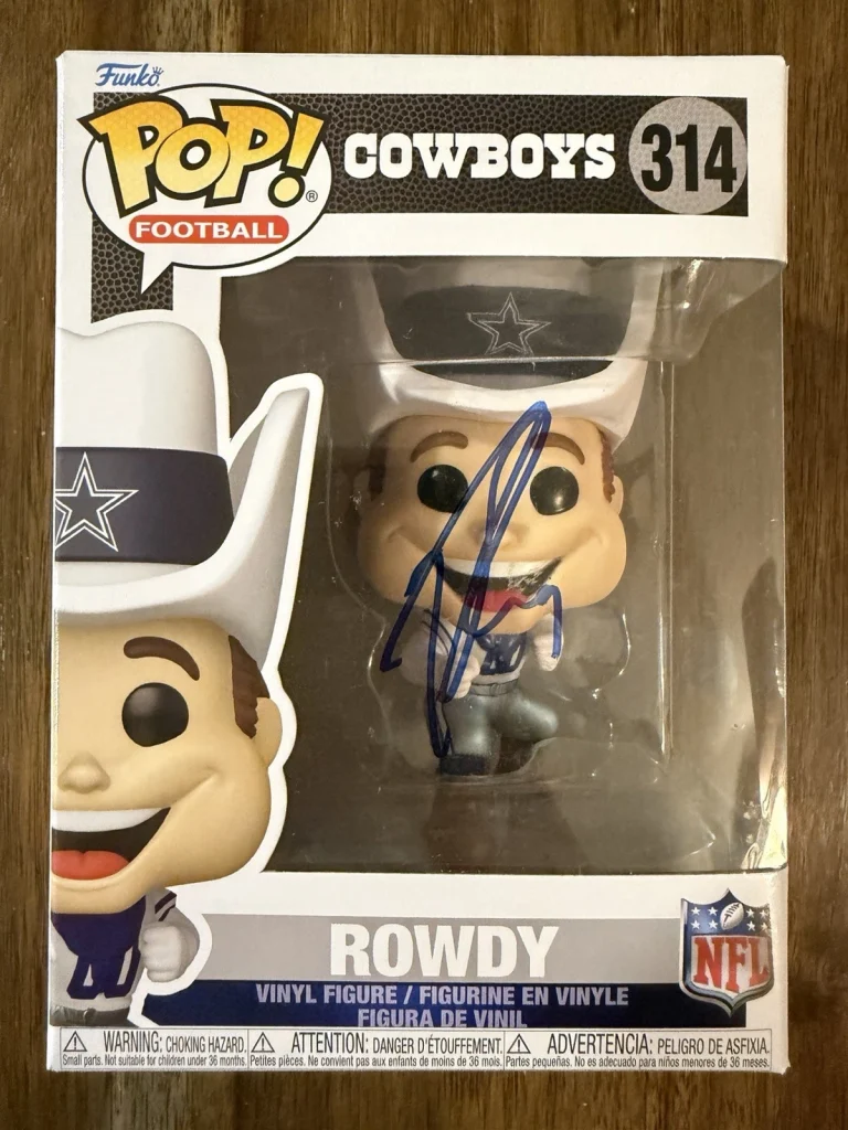 ‘Tony Romo’ Signed NFL Dallas Cowboys Rowdy Funko Pop #314 Beckett Autograph