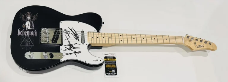 BEHEMOTH SIGNED CUSTOM ELECTRIC GUITAR NERGAL INFERNO ORION SETH ALL 4 JSA COA